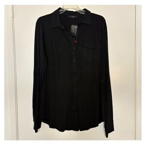 Women's Black Button Down Shirt